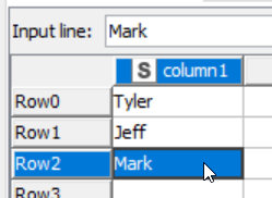 input line visual showing table creator in knime