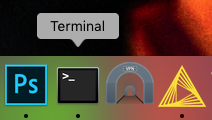 a screenshot of the terminal in your toolbar on the macbook, showing this screenshot to help new users get familiar with what the application looks like so that they can begin adopting the knime workflow execution code.